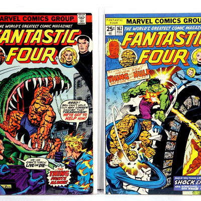 FANTASTIC FOUR #161 #167 Bronze Age Comic Books Lot 1975/76 Marvel Comics