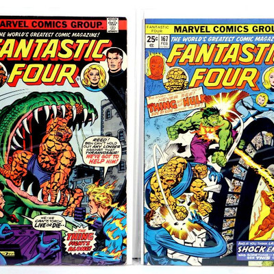 FANTASTIC FOUR #161 #167 Bronze Age Comic Books Lot 1975/76 Marvel Comics