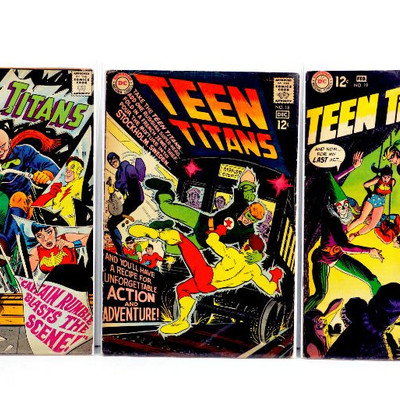 TEEN TITANS #15 #18 #19 Silver Age Comic Books 1968/69 DC Comics FN+