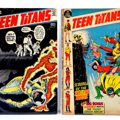 TEEN TITANS #27 #37 Bronze Age Comic Books 1970/72 DC Comics FN+