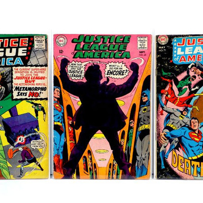 JUSTICE LEAGUE AMERICA #42 #65 #71 Silver Age Comic Books 1966/69 DC Comics
