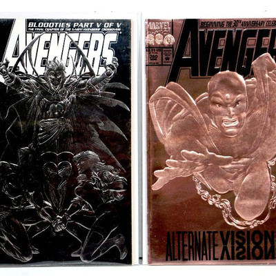 AVENGERS #360 #369 Copper & Silver Foil Cover Issues - 1993 Marvel Comics