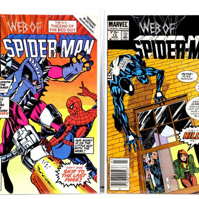 WEB OF SPIDER-MAN #12 #17 Black & Red Suit - 1986 Marvel Comics - High Grade