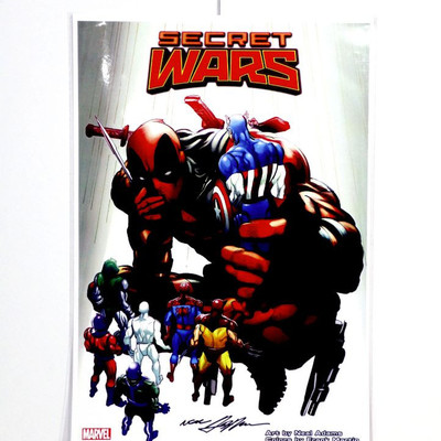 Secret Wars DEADPOOL Fine Comic Art print Signed by Neal Adams - 13" x 19"
