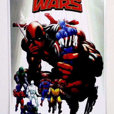 Secret Wars DEADPOOL Fine Comic Art print Signed by Neal Adams - 13" x 19"