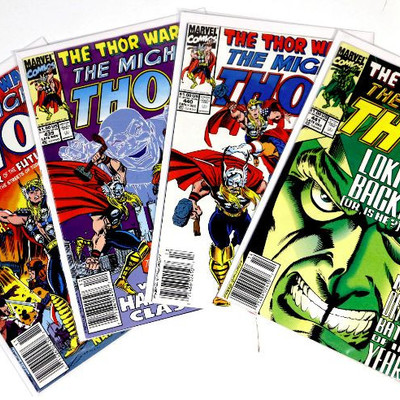 THOR #438-441 The Thor War Part 1-4 Complete Comic Book Set 1991 Marvel Comics