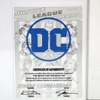The Brave and The Bold #28 - 1st JLA Appearance Loot Crate Reprint DC Comics w/COA