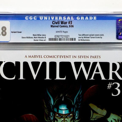 CIVIL WAR #3 The Mighty THOR CGC 9.8 Variant Cover Marvel Comics 2006