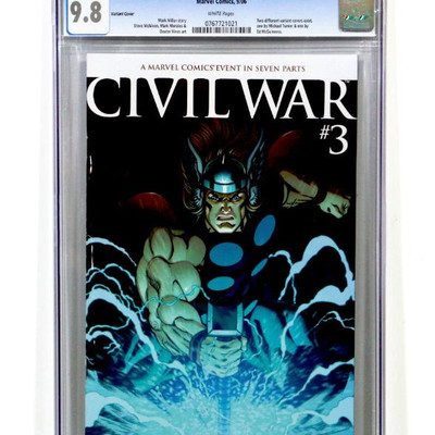 CIVIL WAR #3 The Mighty THOR CGC 9.8 Variant Cover Marvel Comics 2006
