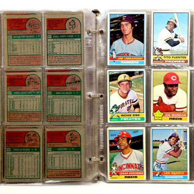 1975-76 TOPPS BASEBALL CARDS COLLECTION - 198 Cards in Album