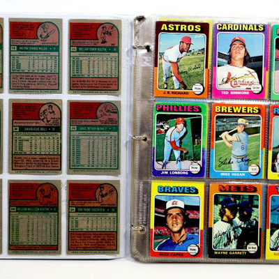 1975-76 TOPPS BASEBALL CARDS COLLECTION - 198 Cards in Album