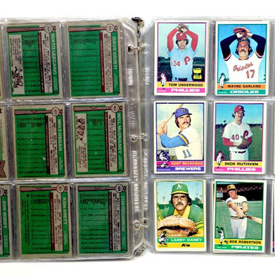 1975-76 TOPPS BASEBALL CARDS COLLECTION - 198 Cards in Album