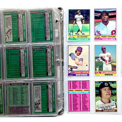 1975-76 TOPPS BASEBALL CARDS COLLECTION - 198 Cards in Album
