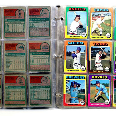 1975-76 TOPPS BASEBALL CARDS COLLECTION - 198 Cards in Album