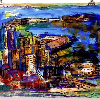 circa 1943/49 Watercolor/Pastel 24" x 18" Signed Vincent Drennan #059