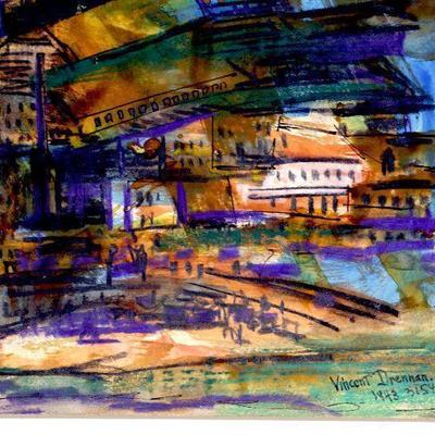 circa 1943/49 Watercolor/Pastel 24" x 18" Signed Vincent Drennan #059