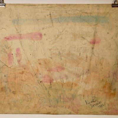 circa 1942 Pastel/Watercolor 24" x 18" Signed Vincent Drennan #094