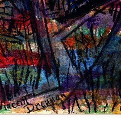 circa 1942 Pastel/Watercolor 24" x 18" Signed Vincent Drennan #094