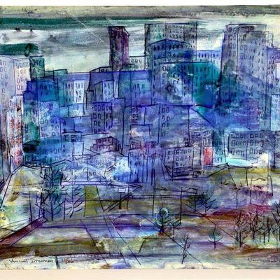 circa 1965 Watercolor/Pastel 24" x 18" Signed Vincent Drennan #025