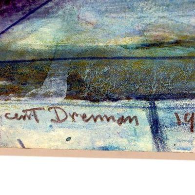 circa 1965 Watercolor/Pastel 24" x 18" Signed Vincent Drennan #025