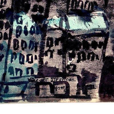 c. 1949 Watercolor Painting Signed Vincent Drennan 24" x 17.5" #105