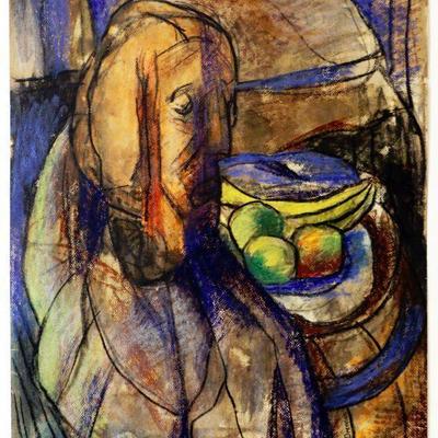 1940's Pastel/Watercolor Painting Signed Vincent Drennan 24" x 18" #110