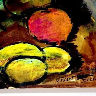circa 1950 Watercolor 24" x 18" Signed Vincent Drennan #041