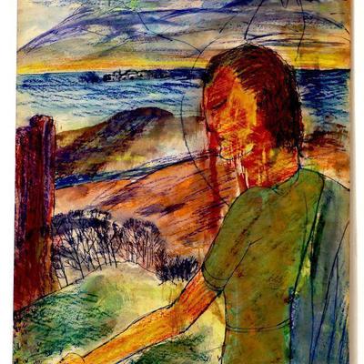 circa 1943 Watercolor 24" x 18" Signed Vincent Drennan #045