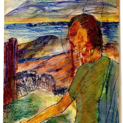 circa 1943 Watercolor 24" x 18" Signed Vincent Drennan #045