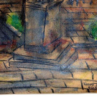 circa 1948 Watercolor 24" x 18" Signed Vincent Drennan #046