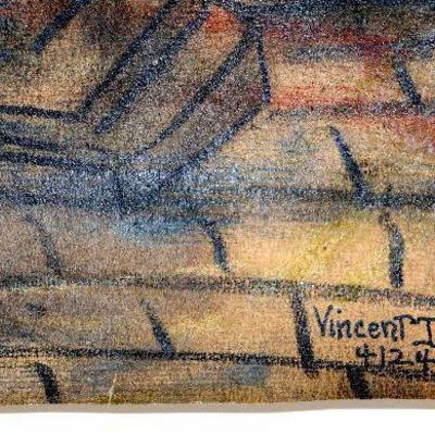 circa 1948 Watercolor 24" x 18" Signed Vincent Drennan #046