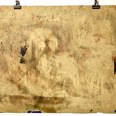circa 1942 Watercolor 21.5" x 17" Signed Vincent Drennan #048