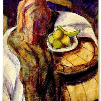 circa 1940's Pastel 24" x 18" Signed Vincent Drennan #052