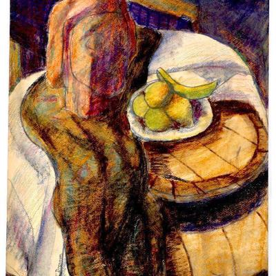 circa 1940's Pastel 24" x 18" Signed Vincent Drennan #052