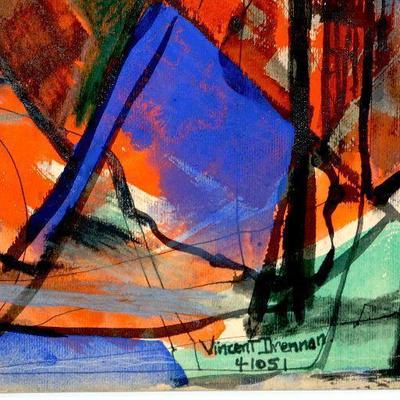 circa 1951 Watercolor 24" x 18" Signed Vincent Drennan #062