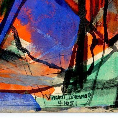circa 1951 Watercolor 24" x 18" Signed Vincent Drennan #062