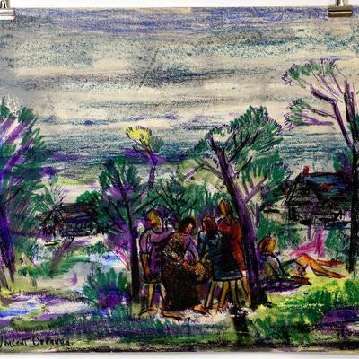  circa 1942 Pastel/Watercolor 24" x 18" Signed Vincent Drennan #065
