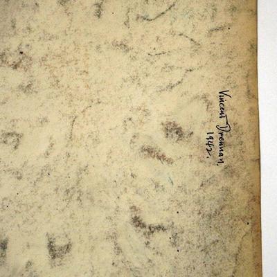  circa 1942 Pastel/Watercolor 24" x 18" Signed Vincent Drennan #065
