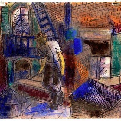 circa 1948 Pastel/Watercolor 24" x 18" Signed Vincent Drennan #072