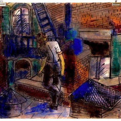circa 1948 Pastel/Watercolor 24" x 18" Signed Vincent Drennan #072