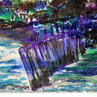 circa 1942 Watercolor/Pastel 24" x 18" Signed Vincent Drennan #076