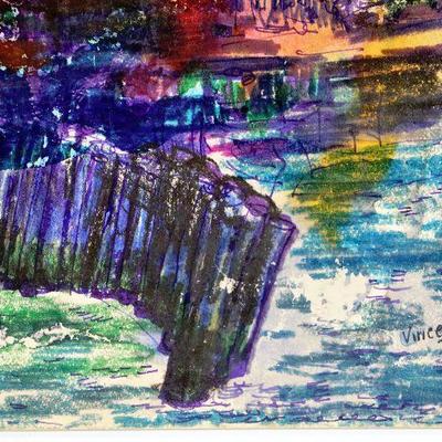 circa 1942 Watercolor/Pastel 24" x 18" Signed Vincent Drennan #076
