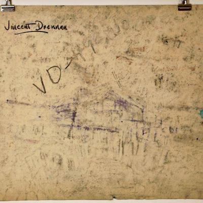 circa 1942 Watercolor/Pastel 24" x 18" Signed Vincent Drennan #076