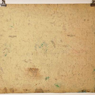 circa 1940's Pastel/Watercolor 24" x 18" Signed Vincent Drennan #078