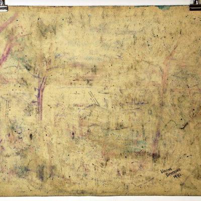 circa 1942 Pastel/Watercolor 24" x 18" Signed Vincent Drennan #080