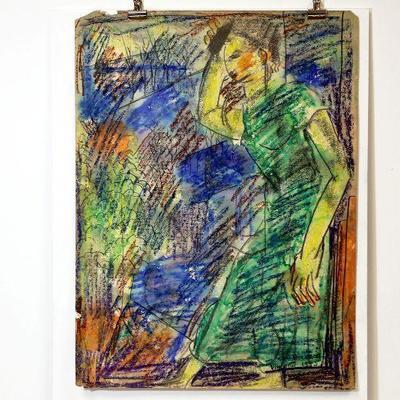 circa 1943 Pastel/Watercolor 24" x 18" Signed Vincent Drennan #083