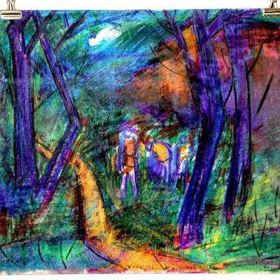 circa 1941 Pastel/Watercolor 20" x 16" Signed Vincent Drennan #085