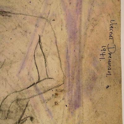circa 1941 Pastel/Watercolor 20" x 16" Signed Vincent Drennan #085