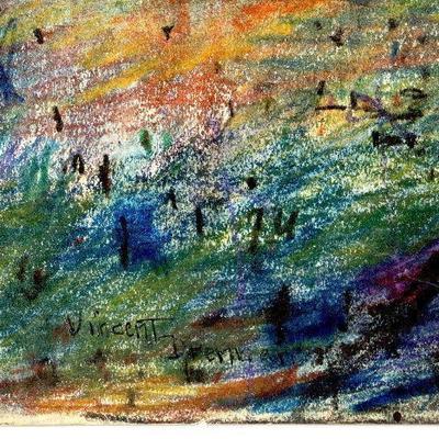 circa 1942 Pastel/Watercolor 20" x 16" Signed Vincent Drennan #096