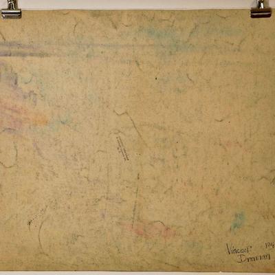 circa 1942 Pastel/Watercolor 20" x 16" Signed Vincent Drennan #096